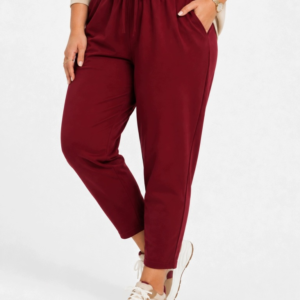 SPODNIE DRESOWE DAMSKIE BORDO PLUS SIZE 65% WISKOZA UNI ROZMIAR
