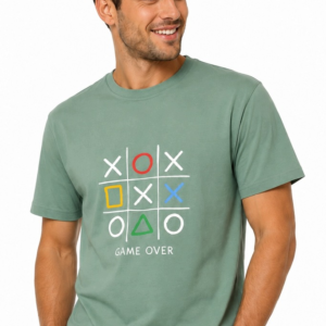 T-SHIRT MĘSKI Z NADRUKIEM PÓŁOKRĄGŁY 100% BAWEŁNA ROZMIAR XL