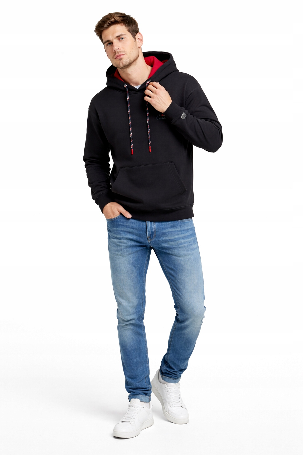 BLUZA MĘSKA CAZZOTTI Z KAPTUREM GRANAT S - obrazek 4