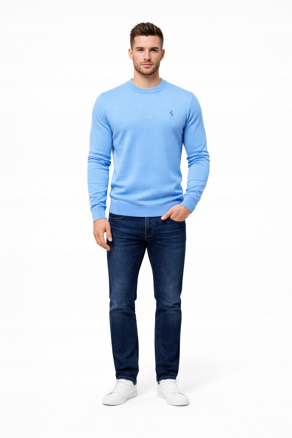 SWETER MĘSKI BŁĘKITNY POLO LARA KONIK 2XL