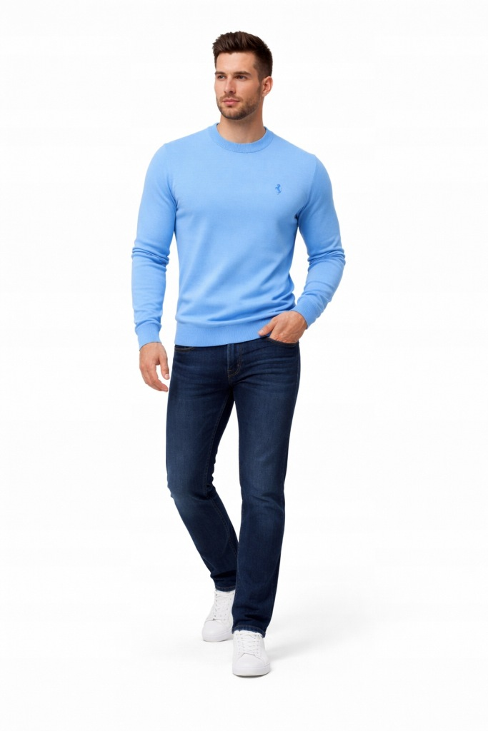 SWETER MĘSKI BŁĘKITNY POLO LARA KONIK 2XL - obrazek 3