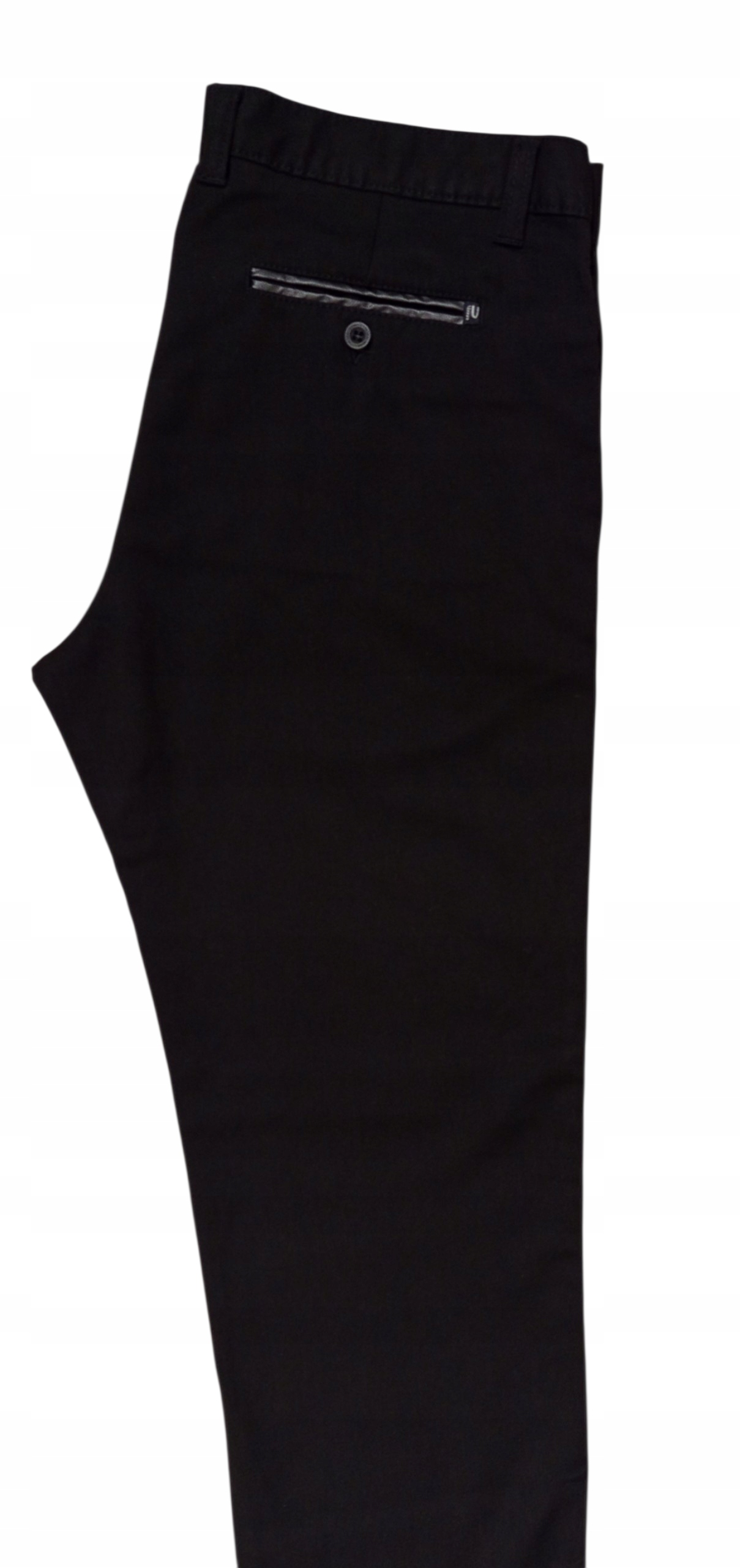 SPODNIE MĘSKIE VANKEL CZARNE ELEGANCKIE WSTAWKI pas 110cm/L32